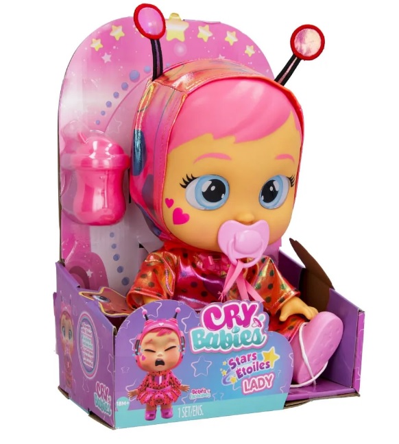Boneca Cry Babies Stars Etoiles Lady Roupa de Joaninha BR2237 - Multikids