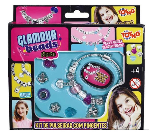 Kit Pulseira com Pingentes Glamour Beads 52458 - Toyng