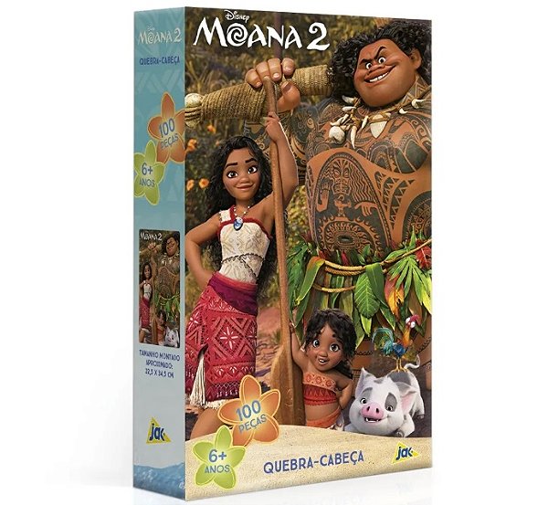 Quebra-Cabeça Encapado 100 Peças Moana 2 3264 - Toyster