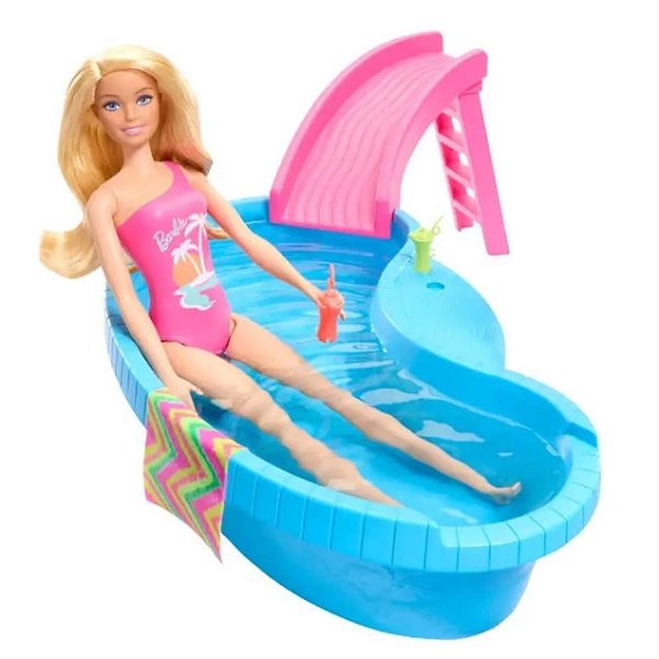 Barbie Piscina Glam com Boneca Sortida HRJ74/HRJ75 - Mattel