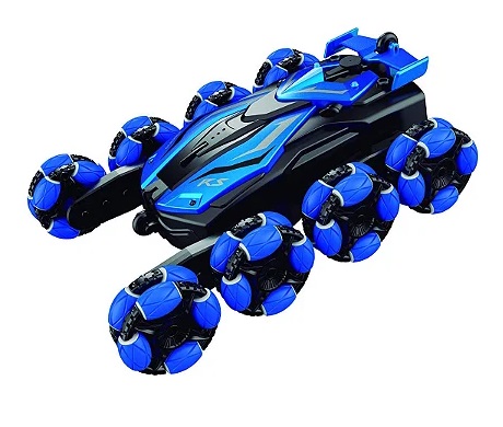 Carro Controle Remoto Giratório 360° 8 Rodas Azul 10303 - Zippy Toys