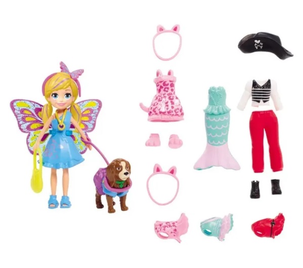 Polly Pocket Boneca + Pet com Fantasias GDM15 - Mattel