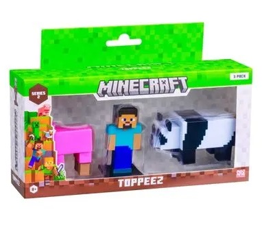 Minecraft Pack com 3 Mini Figuras 3D Sortidas Série 2 BR2554 - Multikids