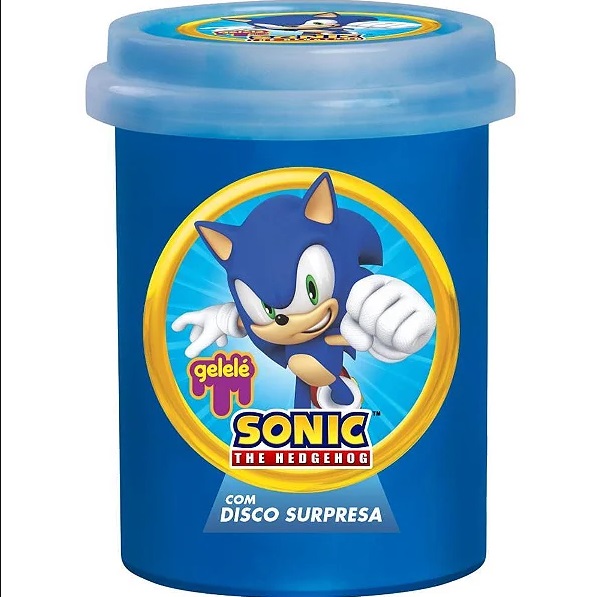 Gelelé Slime Sonic com Disco Supresa Pote 152g Sortido 3930 - Doce Brinquedo