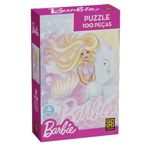 Quebra-Cabeça 100 Peças Barbie Brilhante 4587 - Grow