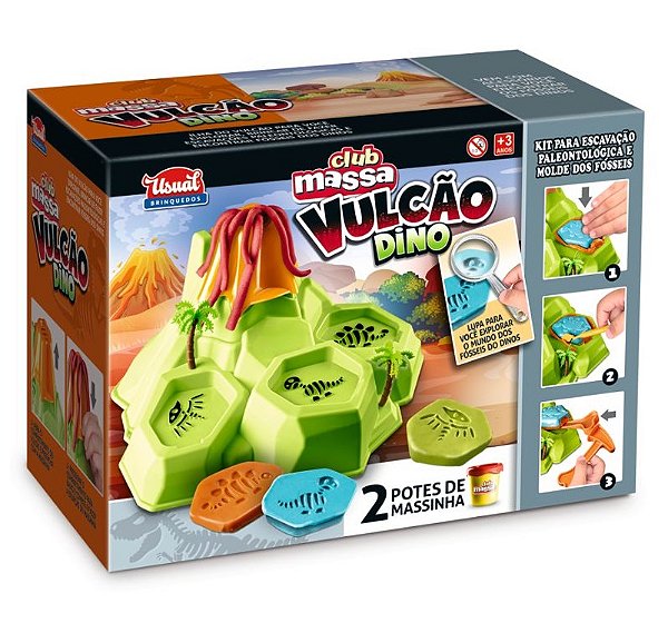 Club Massa Vulcão Dino 720 - Usual Brinquedos