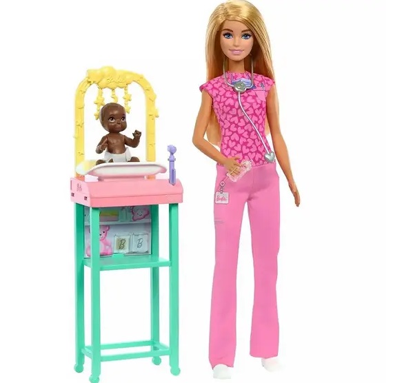 Boneca Barbie Profissões Médica Pediatra JCR71 - Mattel