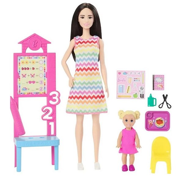 Boneca Barbie Profissões Professora Cabelo Escuro JCR71 - Mattel