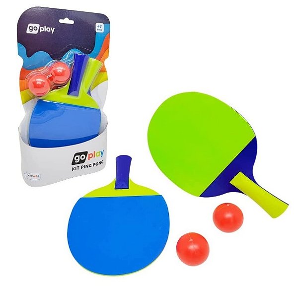 Go Play Kit Ping Pong 2 Raquetes e 2 Bolinhas BR950 - Multikids