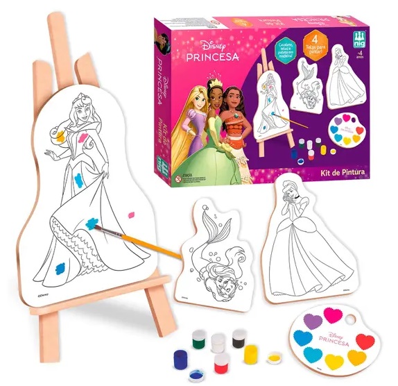Kit de Pintura com Cavalete Princesas Disney 4100 - Nig