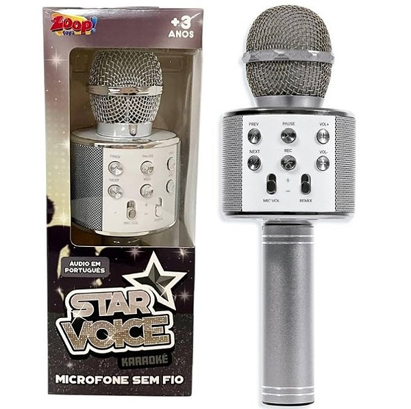 Microfone Bluetooth Prata ZP00994 - Zoop Toys