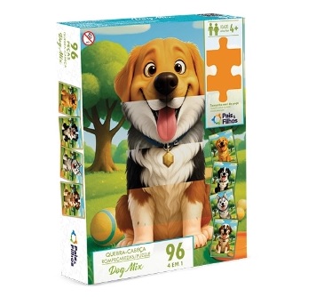 Quebra-Cabeça Dog Mix 96 Peças 793599-1 - Pais & Filhos