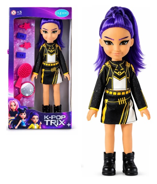 Boneca K-Pop Trix Gold Roxa - Pupee