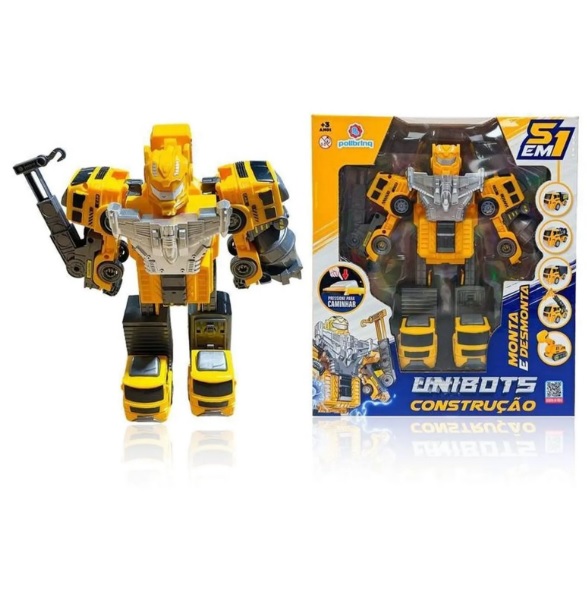 Robô Unibots Construção 5 em 1 Car223 - Polibrinq