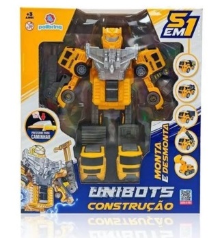 Robô Transformável Unibots Construção 5 em 1 Car223 - Polibrinq