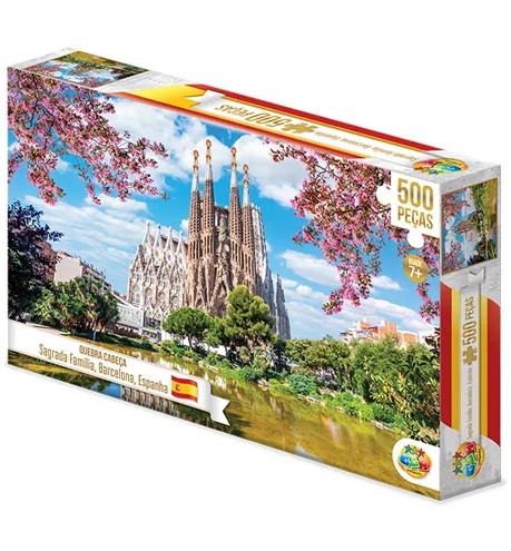 Quebra-Cabeça 500 Peças Sagrada Família Barcelona Espanha 1039 - GGB Brinquedos