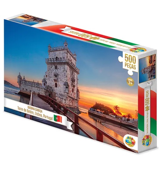 Quebra-Cabeça 500 Peças Torre de Belém Lisboa Portugal 1032 - GGB Brinquedos