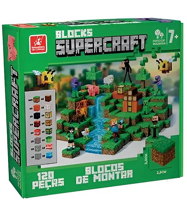 Blocks Blocos de Montar Supercraft 120 Peças 7803 - Brincadeira de Criança