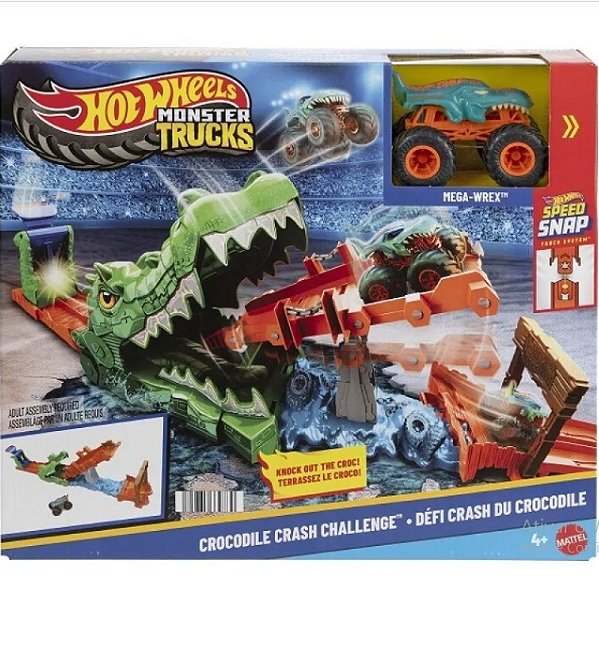 Pista Hot Wheels Monster Truck Desafio do Crocodilo JJN44 - Mattel