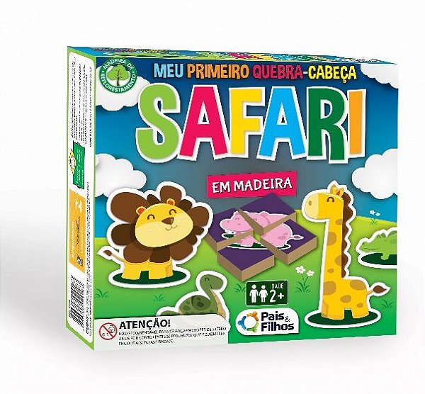 Meu Primeiro Quebra-Cabeça Safari em madeira - Pais & Filhos