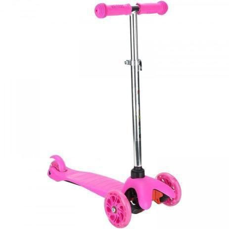 Patinete 3 Rodas com Led Rosa - CKS