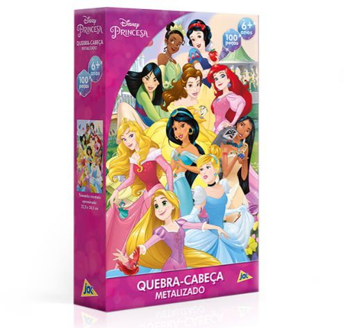 Quebra-Cabeça 100 Peças Metalizado Princesas Disney 2225 - Toyster