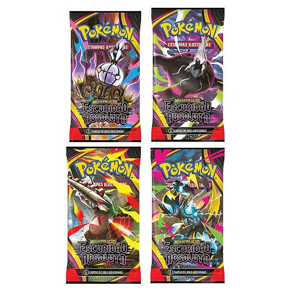 Kit 4 Pacotes Pokemon Booster ME05 Escuridão Absoluta Sortidos 36883 - Copag