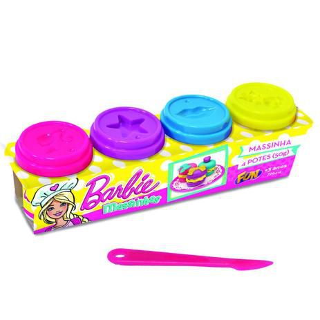 Kit Barbie Massinha 4 Potes - Fun