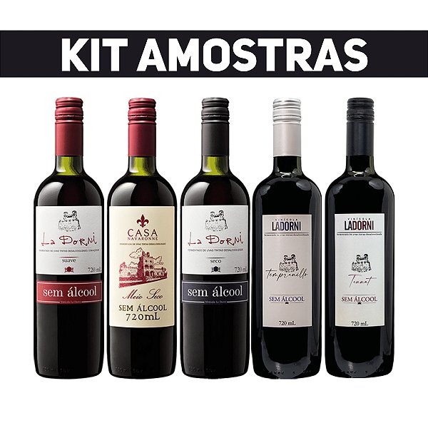 Kit Amostras de Vinhos La Dorni Sem Álcool