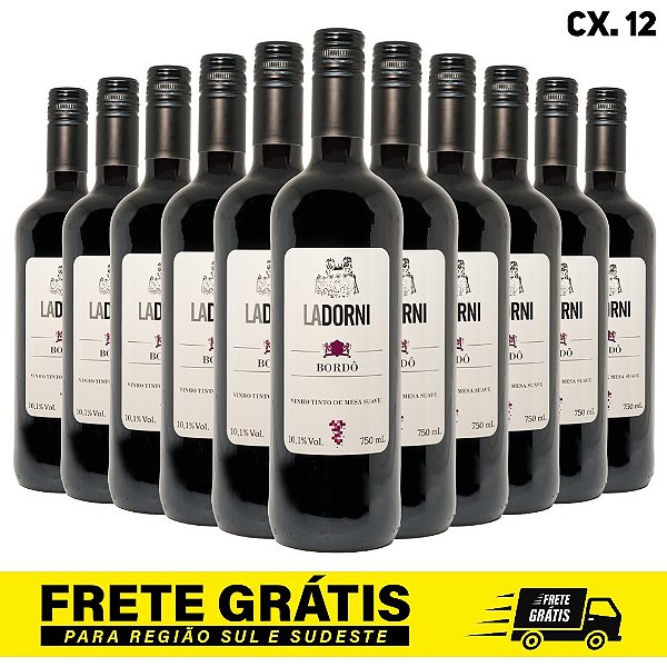 Caixa com 12 unid. - Vinho de Mesa Tinto Suave 750 mL