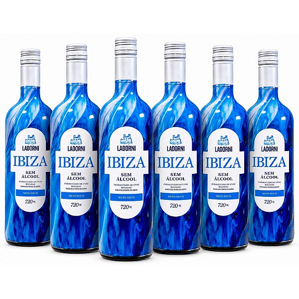 6 Unidades – Vinho Rosé Meio Seco Ibiza Sem Álcool La Dorni – 720 mL