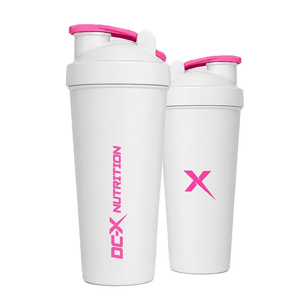 Coqueteleira Branca e Rosa DCX Nutrition | Shakeira Esportiva