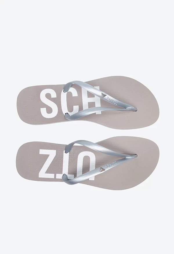 SCHUTZ CHINELO TRIANGLE LOGO PRATEADO