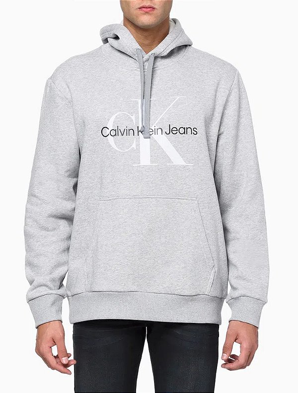 CALVIN KLEIN MOLETOM HODDIE MONOGRAMA CINZA