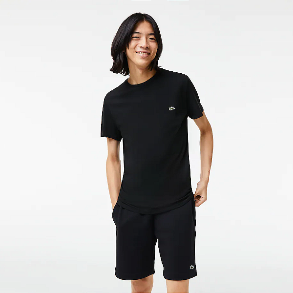 LACOSTE CAMISETA EM JÉRSEI DE ALGODÃO PIMA PRETA