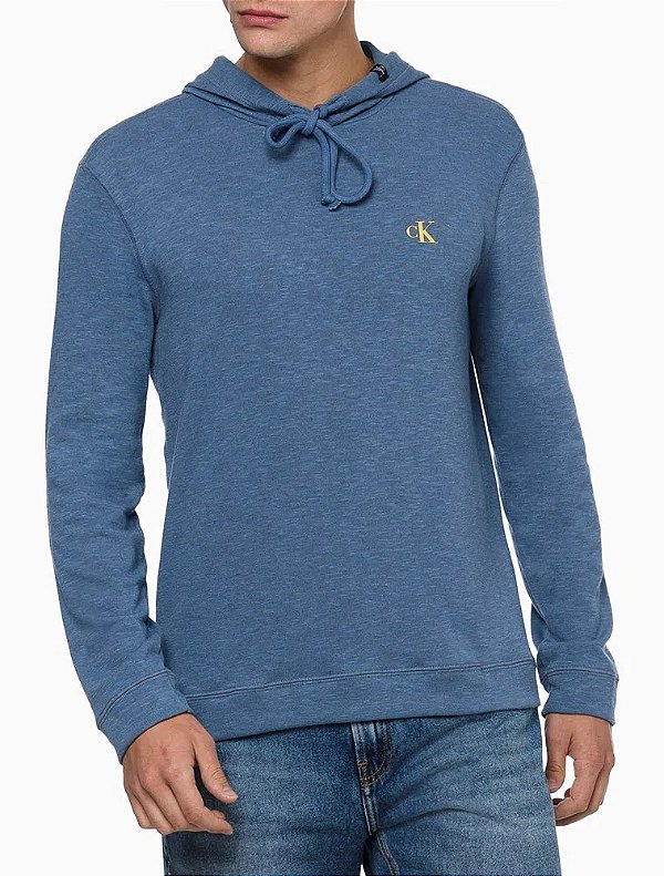 CALVIN KLEIN BLUSA MANGA LONGA HOODIE AZUL