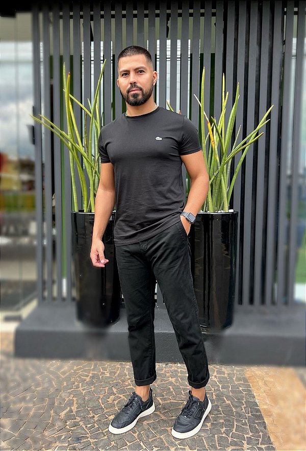 JAB CALÇA CHINO COM ELÁSTICO PRETA