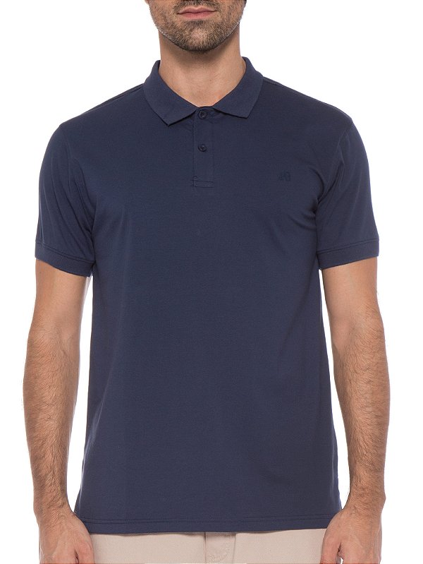 JAB POLO JERSEY PREMIUM COTTON STRETCH MARINHO