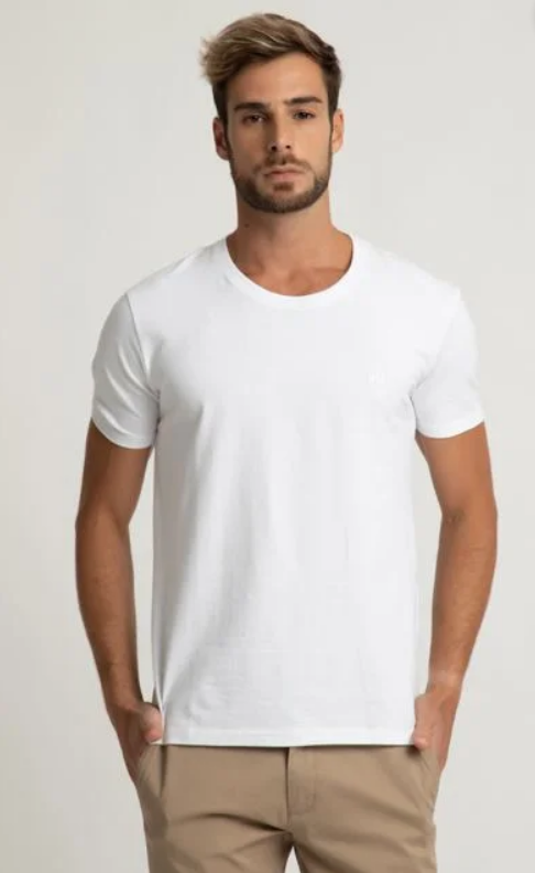 JAB CAMISETA ALGODÃO BÁSICA LOGO BRANCA
