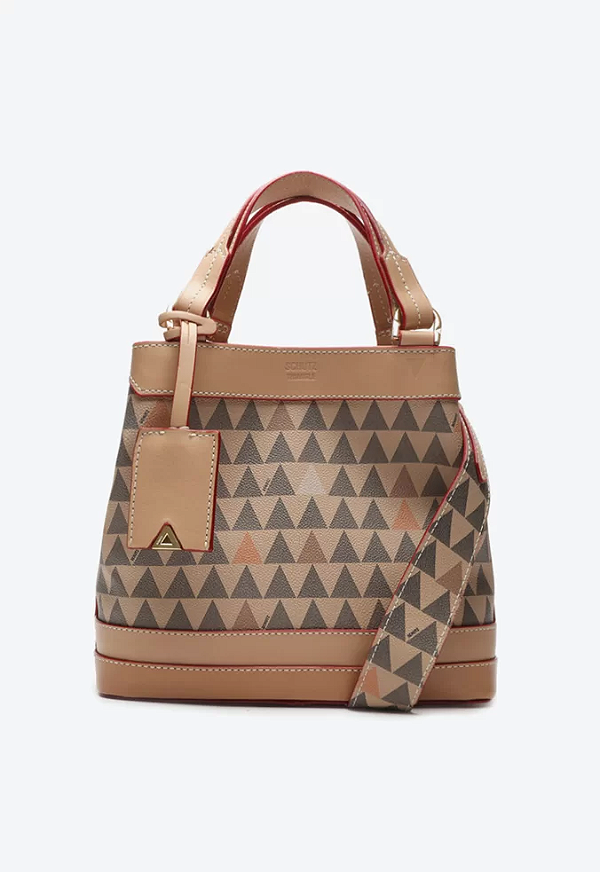 SCHUTZ BOLSA MINI TOTE EMMA NEW TRIANGLE BEGE