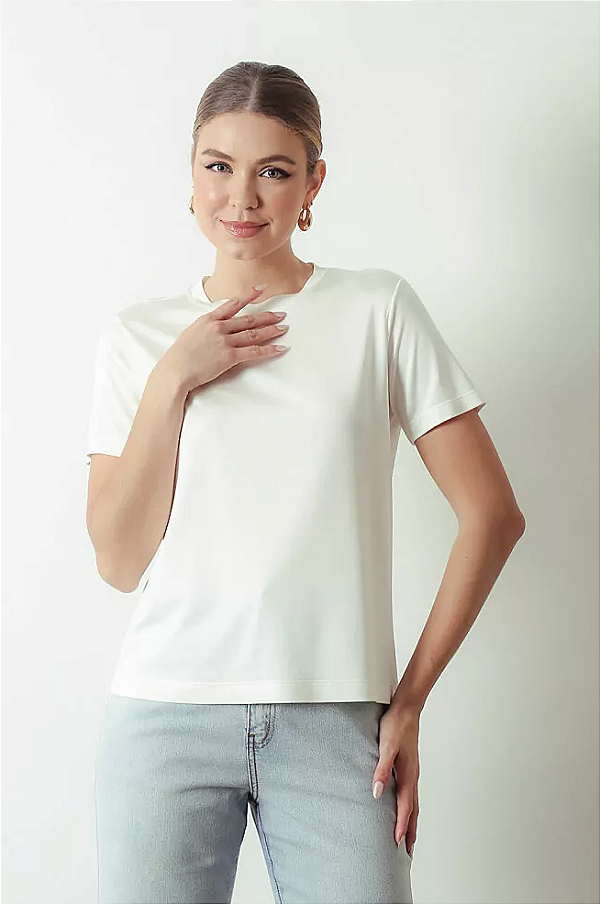 BLUSA SOPHISTIQUE COM DECOTE REBATIDO BRANCA