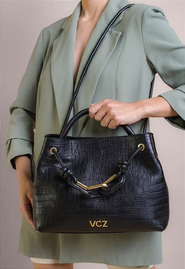 VICENZA BOLSA TOTE MIKA MÉDIA PRETA
