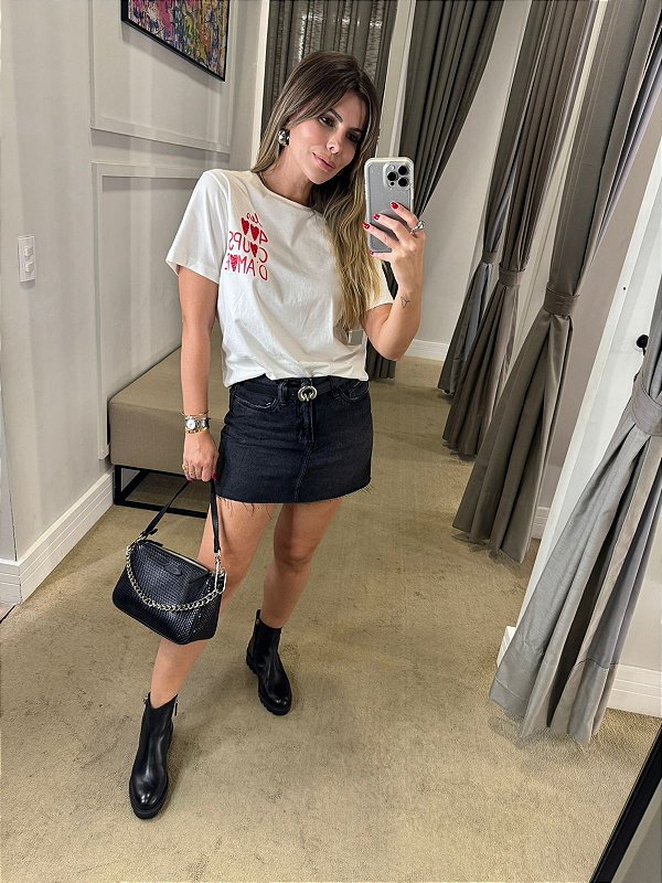CALVIN KLEIN JEANS MINI SAIA JEANS BLACK