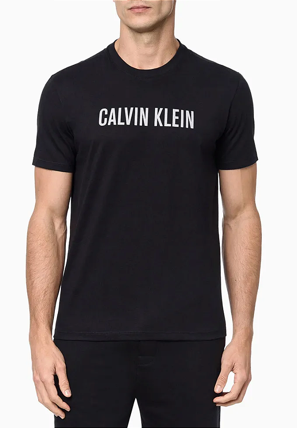 CALVIN KLEIN JEANS CAMISETA MEIA MALHA INTENSE POWER PRETA