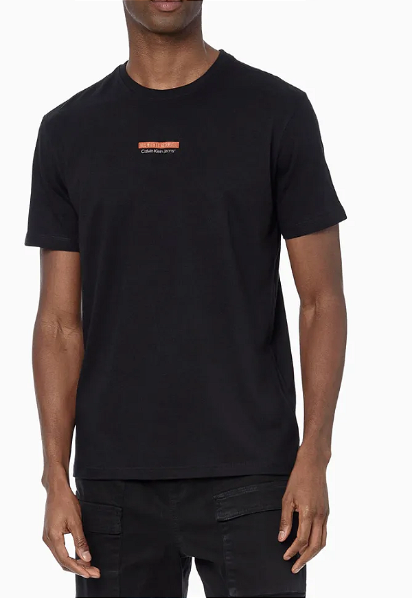CALVIN KLEIN JEANS CAMISETA MANGA CURTA COPYRIGHT PRETA