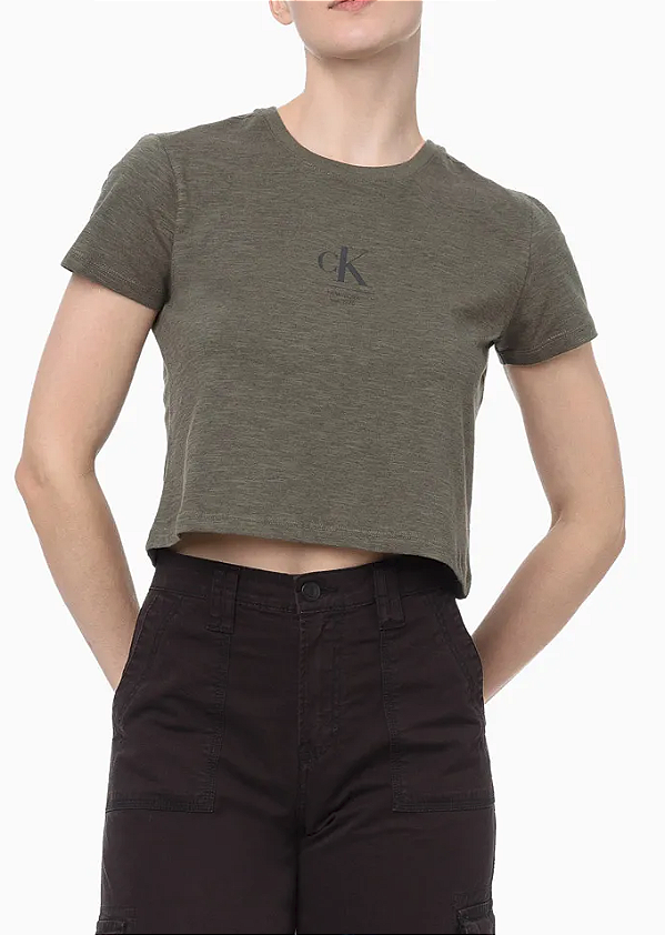 CALVIN KLEIN JEANS CAMISETA MANGA CURTA LOGO NY MILITAR