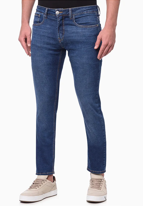 CALVIN KLEIN JEANS CALÇA JEANS SKINNY 5 POCKETS MARINHO