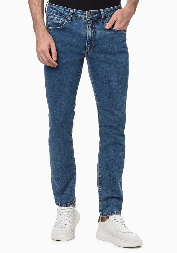 CALVIN KLEIN JEANS CALÇA JEANS SUPER SKINNY 5 POCKETS AZUL MÉDIO