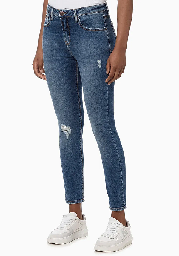 CALVIN KLEIN JEANS CALÇA JEANS SKINNY AZUL MÉDIO