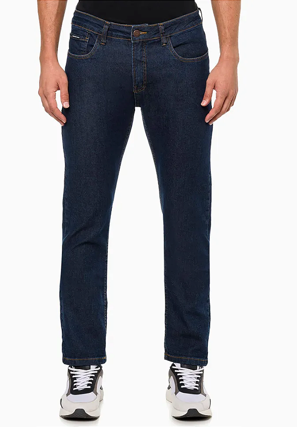 CALVIN KLEIN JEANS CALÇA JEANS SLIM CINTURA BAIXA AZUL MÉDIO
